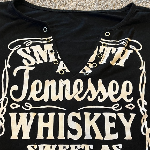 Black Graphic Women's Top - Picture 3 of 4